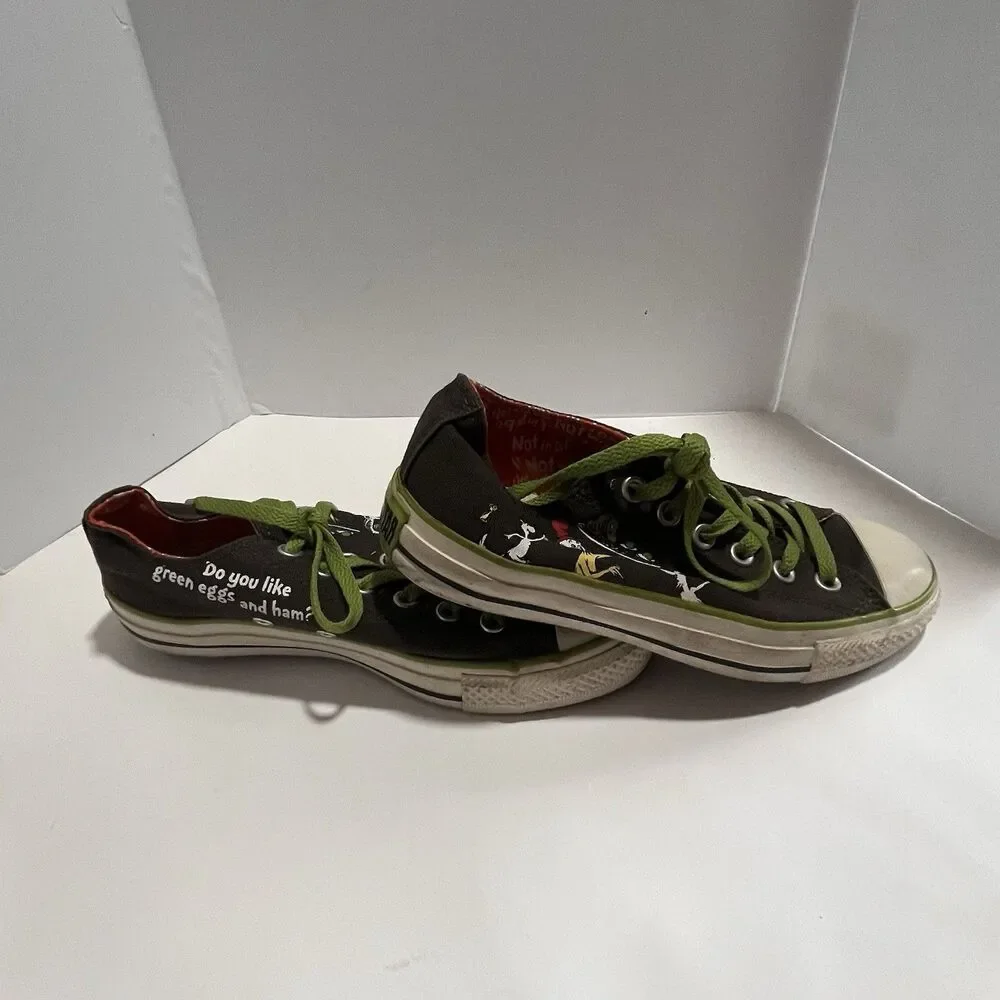 Converse All Star Size 4.5 Dr. Seuss Green Eggs & Ham Whimsical! - Picture 13 of 16